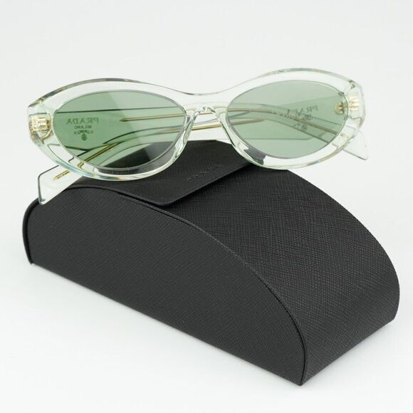 NEW Prada PR26ZS 14R20E Transparent Mint Green Oval Women Sunglasses PR 26ZS - Picture 3 of 10